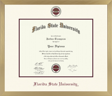 Florida State University diploma frame - Icon in Chardonnay
