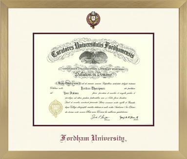 Fordham University diploma frame - Icon in Chardonnay