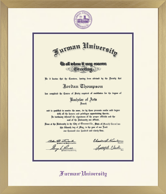 Furman University diploma frame - Icon in Chardonnay