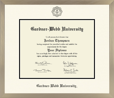 Gardner-Webb University diploma frame - Icon in Light Champagne