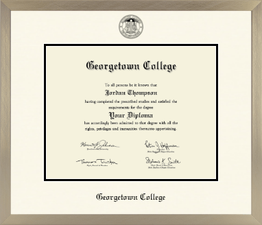 Georgetown College diploma frame - Icon in Light Champagne
