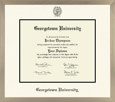 Georgetown University diploma frame - Icon in Light Champagne