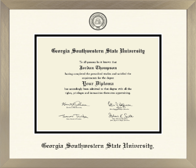 Georgia Southwestern State University diploma frame - Icon in Light Champagne