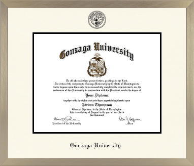 Gonzaga University diploma frame - Icon in Light Champagne