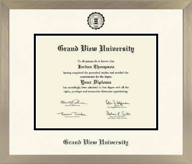 Grand View University diploma frame - Icon in Light Champagne
