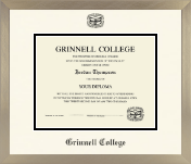 Grinnell College diploma frame - Icon in Light Champagne
