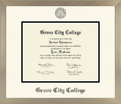 Grove City College diploma frame - Icon in Light Champagne