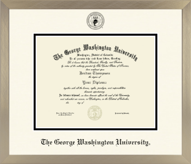 The George Washington University diploma frame - Icon in Light Champagne