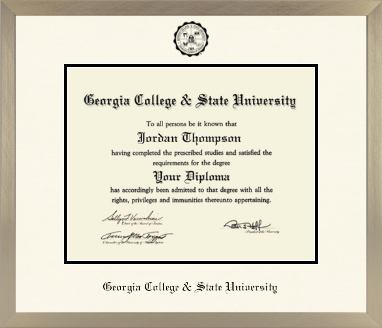 Georgia College & State University diploma frame - Icon in Light Champagne