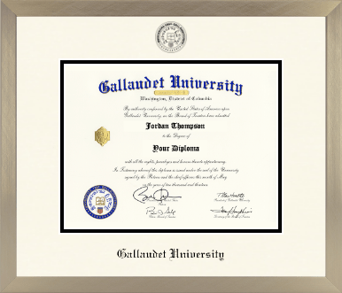 Gallaudet University diploma frame - Icon in Light Champagne
