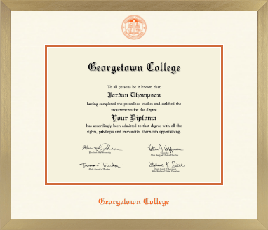 Georgetown College diploma frame - Icon in Chardonnay