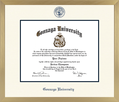 Gonzaga University diploma frame - Icon in Chardonnay