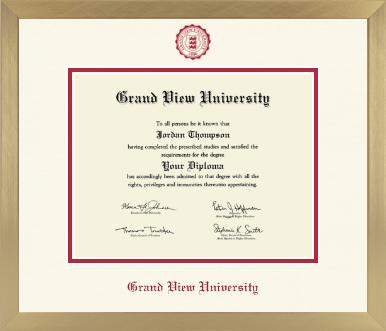 Grand View University diploma frame - Icon in Chardonnay