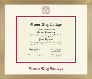 Grove City College diploma frame - Icon in Chardonnay