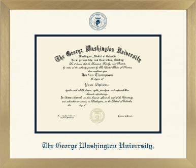 The George Washington University diploma frame - Icon in Chardonnay