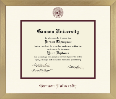 Gannon University diploma frame - Icon in Chardonnay