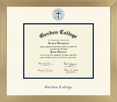 Gordon College in Massachusetts diploma frame - Icon in Chardonnay