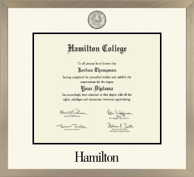 Hamilton College diploma frame - Icon in Light Champagne