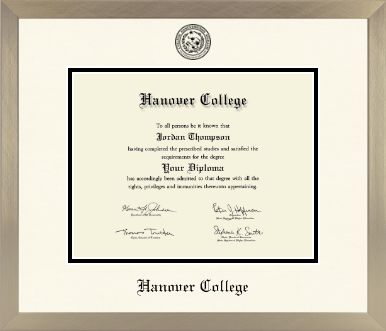 Hanover College diploma frame - Icon in Light Champagne