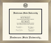Henderson State University diploma frame - Icon in Light Champagne