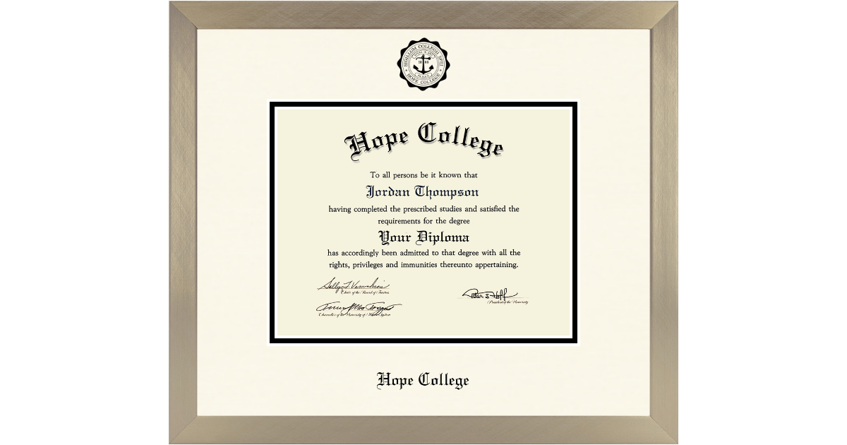 Hope College Diploma Frame Church Hill Classics