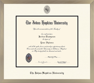 Johns Hopkins University diploma frame - Icon in Light Champagne