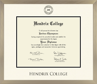 Hendrix College diploma frame - Icon in Light Champagne