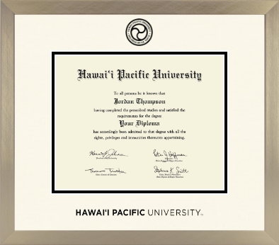 Hawaii Pacific University diploma frame - Icon in Light Champagne