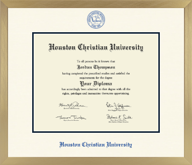 Houston Christian University diploma frame - Icon in Chardonnay