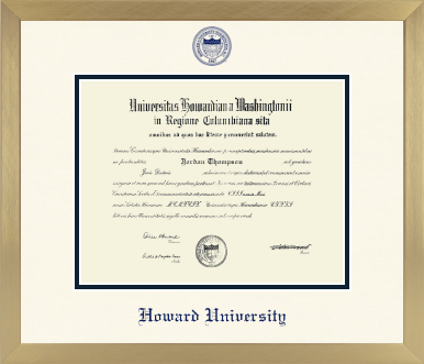 Howard University diploma frame - Icon in Chardonnay