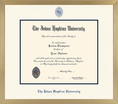 Johns Hopkins University diploma frame - Icon in Chardonnay
