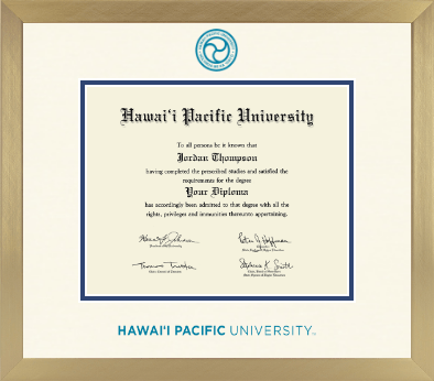 Hawaii Pacific University diploma frame - Icon in Chardonnay