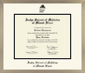 Icahn School of Medicine at Mount Sinai diploma frame - Icon in Light Champagne