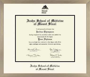 Icahn School of Medicine at Mount Sinai diploma frame - Icon in Light Champagne