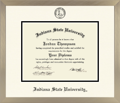 Indiana State University diploma frame - Icon in Light Champagne