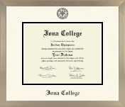 Iona College diploma frame - Icon in Light Champagne