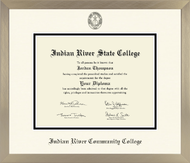 Indian River State College diploma frame - Icon in Light Champagne