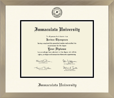 Immaculata University diploma frame - Icon in Light Champagne