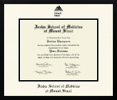 Icahn School of Medicine at Mount Sinai diploma frame - Icon in Gotham