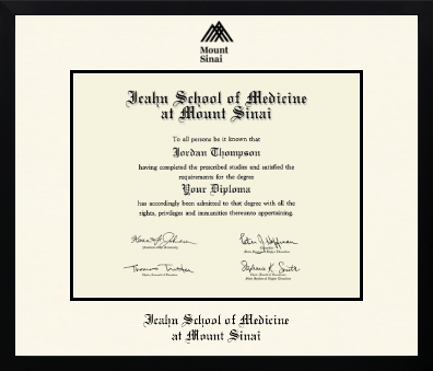 Icahn School of Medicine at Mount Sinai diploma frame - Icon in Gotham