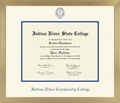 Indian River State College diploma frame - Icon in Chardonnay