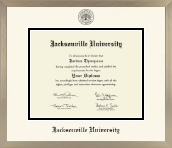 Jacksonville University diploma frame - Icon in Light Champagne