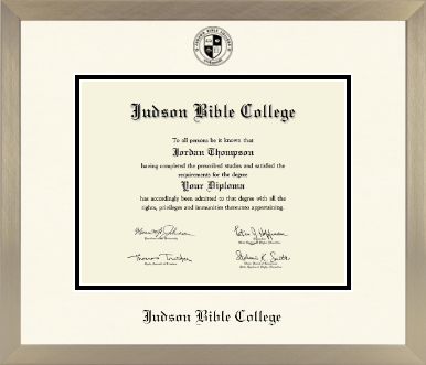 Judson Bible College diploma frame - Icon in Light Champagne
