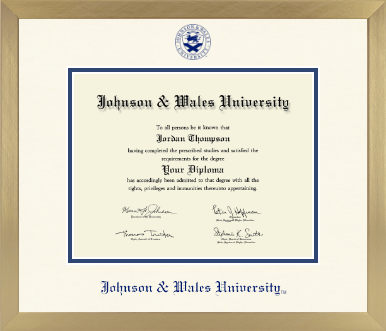 Johnson & Wales University in Rhode Island diploma frame - Icon in Chardonnay