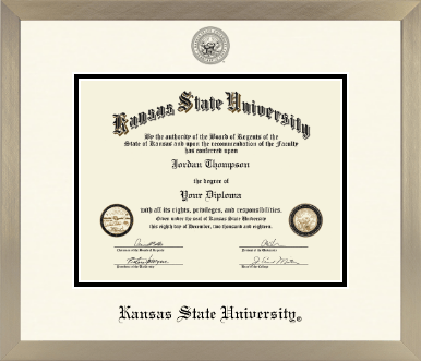 Kansas State University diploma frame - Icon in Light Champagne