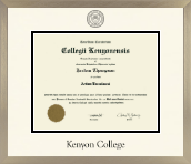 Kenyon College diploma frame - Icon in Light Champagne