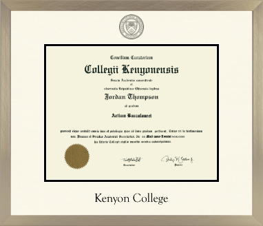 Kenyon College diploma frame - Icon in Light Champagne