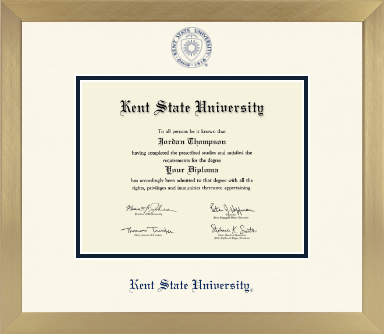 Kent State University diploma frame - Icon in Chardonnay