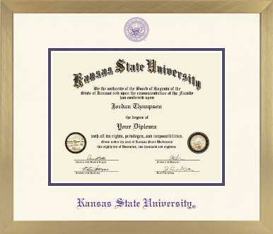 Kansas State University diploma frame - Icon in Chardonnay