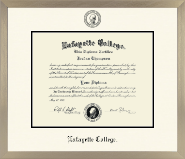 Lafayette College diploma frame - Icon in Light Champagne
